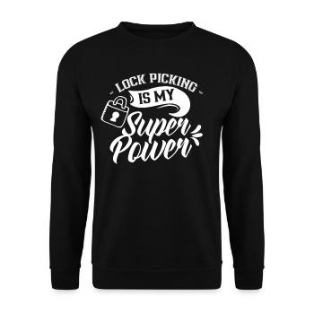Lock picking is my superpower Lock Picking - Unisex Sweatshirt - black - Front - Alina (178cm) & Michal (187cm)