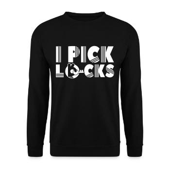 I Crack Locks Lock Picking Lock Cracker - Unisex Sweatshirt - black - Front - Alina (178cm) & Michal (187cm)