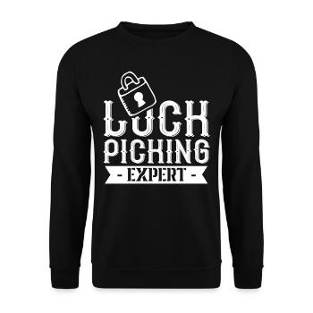 Lockpicking Expert Lock Picking Lock Cracking - Sweat-shirt Unisexe - noir - Devant - Alina (178cm) & Michal (187cm)