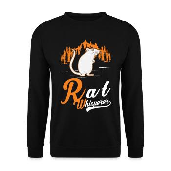 Ratten Flüsterer Hausratte Rattenbesitzer - Unisex Pullover - Schwarz - Vorne - Alina (178cm) & Michal (187cm)
