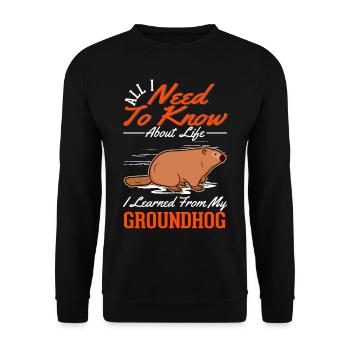 Marmot Groundhog Day Forest Marmot - Unisex Sweatshirt - black - Front - Alina (178cm) & Michal (187cm)