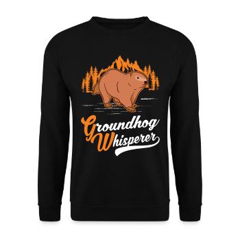 Murmeltier Flüsterer Groundhog Waldmurmeltier - Unisex Pullover - Schwarz - Vorne - Alina (178cm) & Michal (187cm)