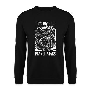 Il est temps d’explorer la planète Mars - Sweat-shirt Unisexe - noir - Devant - Alina (178cm) & Michal (187cm)