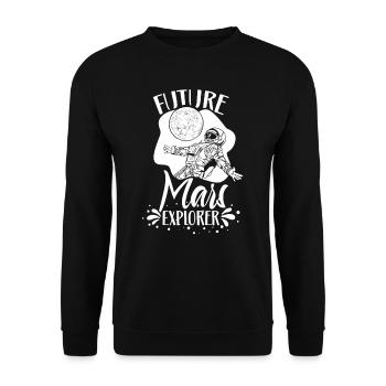 Zukünftiger Mars Erforscher Planet Astronaut - Unisex Pullover - Schwarz - Vorne - Alina (178cm) & Michal (187cm)