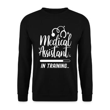 Medical Assistant in training Assistant - Unisex Sweatshirt - black - Front - Alina (178cm) & Michal (187cm)
