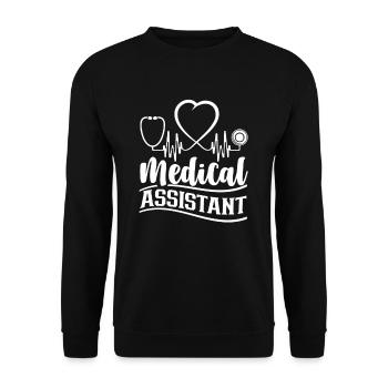 Medical Assistant Nurse Assistant - Unisex Sweatshirt - black - Front - Alina (178cm) & Michal (187cm)