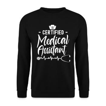 Medizinische Fachangestellte Beruf Medizinischer - Unisex Pullover - Schwarz - Vorne - Alina (178cm) & Michal (187cm)