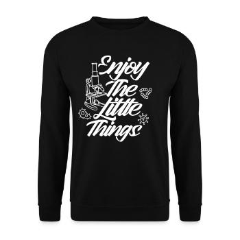 Enjoy the little things Microscope Microscopes - Unisex Sweatshirt - black - Front - Alina (178cm) & Michal (187cm)