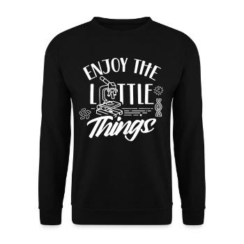 Enjoy the little things Microscope Microscopes - Unisex Sweatshirt - black - Front - Alina (178cm) & Michal (187cm)