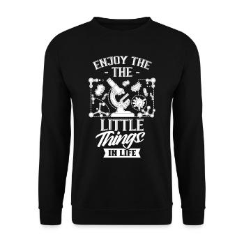 Profitez des petites choses de la vie Microscope - Sweat-shirt Unisexe - noir - Devant - Alina (178cm) & Michal (187cm)