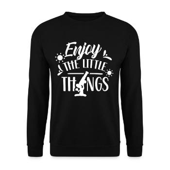 Enjoy the little things Microscopes Microscope - Unisex Sweatshirt - black - Front - Alina (178cm) & Michal (187cm)