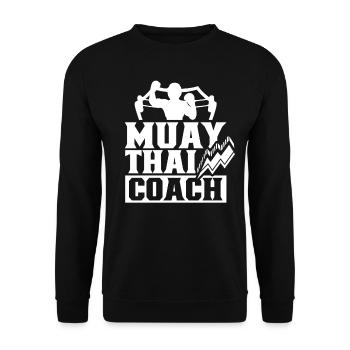 Muay Thai Trainer Kampf Kampfsport Kämpfer - Unisex Pullover - Schwarz - Vorne - Alina (178cm) & Michal (187cm)