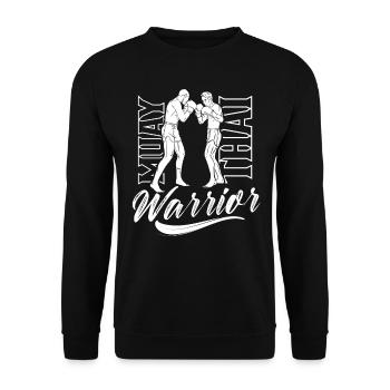 Muay Thai Warrior Fighter Fighting Martial Arts - Unisex Sweatshirt - black - Front - Alina (178cm) & Michal (187cm)