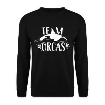 Team Orcas Sea Orca Whale Protect - Sweat-shirt Unisexe - noir - Devant - Alina (178cm) & Michal (187cm)
