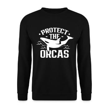 Protéger les orques Baleine Mer Orques Protéger - Sweat-shirt Unisexe - noir - Devant - Alina (178cm) & Michal (187cm)