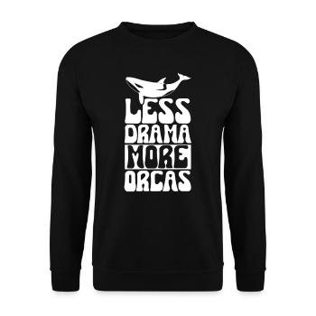 Moins de drame Plus d’orques protègent les baleines de mer - Sweat-shirt Unisexe - noir - Devant - Alina (178cm) & Michal (187cm)