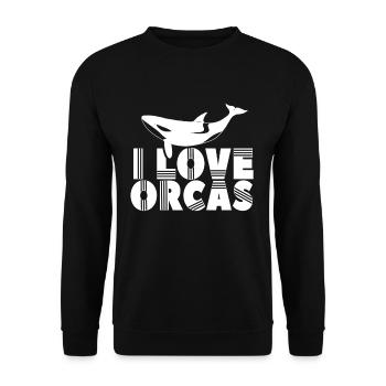 J’aime les orques Baleine Mer Orque Protect - Sweat-shirt Unisexe - noir - Devant - Alina (178cm) & Michal (187cm)
