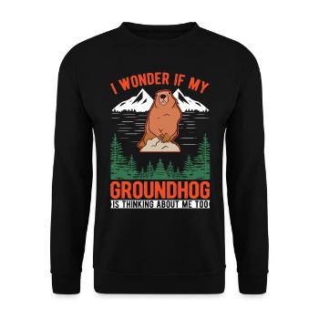 Murmeltier Groundhog Day Waldmurmeltier - Unisex Pullover - Schwarz - Vorne - Alina (178cm) & Michal (187cm)