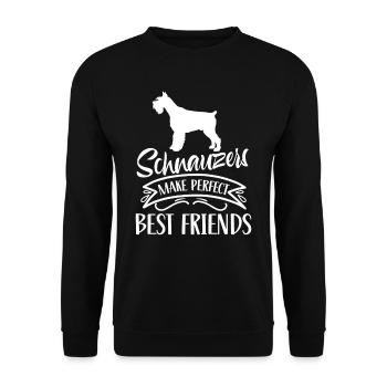 Schnauzer Die Perfekten Besten Freunde Schnauzers - Unisex Pullover - Schwarz - Vorne - Alina (178cm) & Michal (187cm)