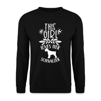 Dieses Mädchen Liebt Ihren Schnauzer Schnauzers - Unisex Pullover - Schwarz - Vorne - Alina (178cm) & Michal (187cm)