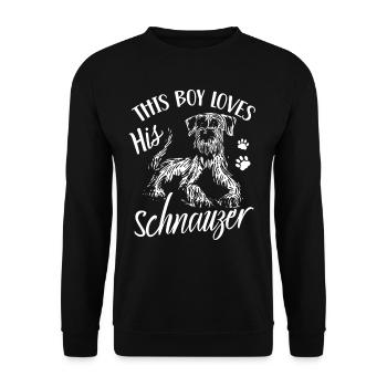 Ce garçon aime ses Schnauzer Schnauzers - Sweat-shirt Unisexe - noir - Devant - Alina (178cm) & Michal (187cm)