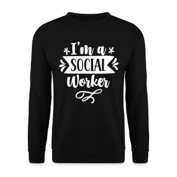 Je suis un travailleur social qui forme un travailleur social - Sweat-shirt Unisexe - noir - Devant - Alina (178cm) & Michal (187cm)