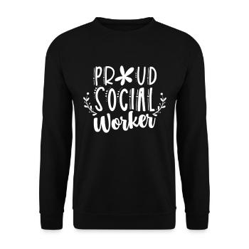 Formation de travailleur social fier - Sweat-shirt Unisexe - noir - Devant - Alina (178cm) & Michal (187cm)