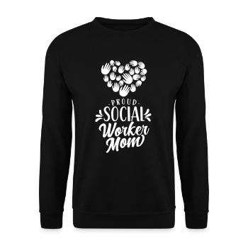 Fière travailleuse sociale Maman Mère Travail social - Sweat-shirt Unisexe - noir - Devant - Alina (178cm) & Michal (187cm)
