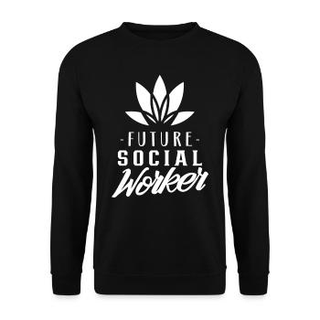 Future Social Worker Social Worker Profession - Unisex Sweatshirt - black - Front - Alina (178cm) & Michal (187cm)