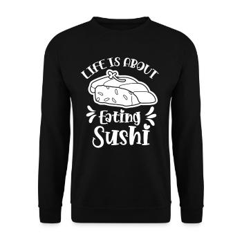 Das Leben Besteht Aus Sushi-Essen Sushi Liebhaber - Unisex Pullover - Schwarz - Vorne - Alina (178cm) & Michal (187cm)