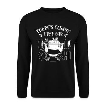 It's always time for sushi lovers food fan - Unisex Sweatshirt - black - Front - Alina (178cm) & Michal (187cm)