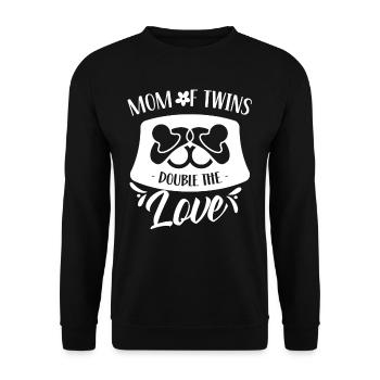 Mother of twins double love twin - Unisex Sweatshirt - black - Front - Alina (178cm) & Michal (187cm)