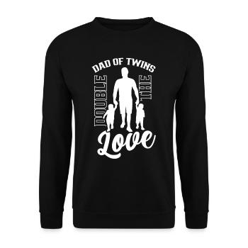 Vater Von Zwillingen Doppelte Liebe Zwilling - Unisex Pullover - Schwarz - Vorne - Alina (178cm) & Michal (187cm)