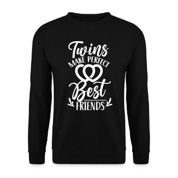 Les Gémeaux sont les meilleurs amis parfaits Humour - Sweat-shirt Unisexe - noir - Devant - Alina (178cm) & Michal (187cm)