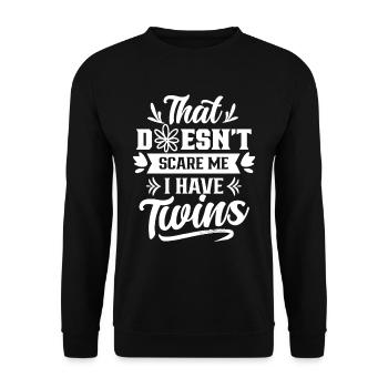 Ça ne me fait pas peur j’ai de l’humour de jumeaux - Sweat-shirt Unisexe - noir - Devant - Alina (178cm) & Michal (187cm)