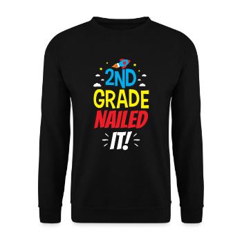 Zweite Klasse Volltreffer Lehrer Zweitklässler - Unisex Pullover - Schwarz - Vorne - Alina (178cm) & Michal (187cm)