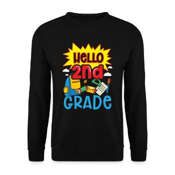 Hallo 2. Klasse Zweite Klasse Zweitklässler - Unisex Pullover - Schwarz - Vorne - Alina (178cm) & Michal (187cm)