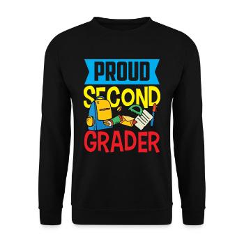 Stolzer Zweitklässler Zweite Klasse Lehrer Schule - Unisex Pullover - Schwarz - Vorne - Alina (178cm) & Michal (187cm)