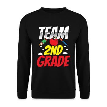 Team Zweite Klasse Zweitklässler Schule Lehrer - Unisex Pullover - Schwarz - Vorne - Alina (178cm) & Michal (187cm)