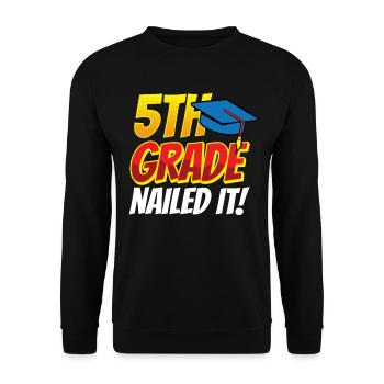 5th grade completed fifth grade school fifth - Unisex Sweatshirt - black - Front - Alina (178cm) & Michal (187cm)