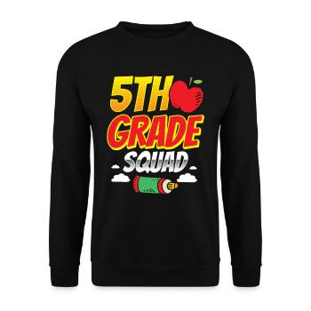 5 Klasse Team Schule Fünftklässler Fünfte - Unisex Pullover - Schwarz - Vorne - Alina (178cm) & Michal (187cm)