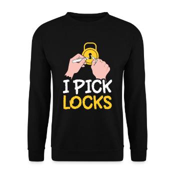 I Crack Locks Lock Lock Picking Cracker - Unisex Sweatshirt - black - Front - Alina (178cm) & Michal (187cm)