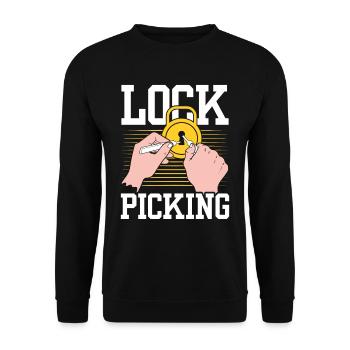 Lock Picking Cracker Crack Lock Lockpicking - Unisex Sweatshirt - black - Front - Alina (178cm) & Michal (187cm)