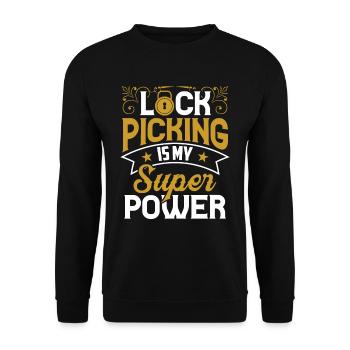 Lock picking is my superpower Lock Picking - Unisex Sweatshirt - black - Front - Alina (178cm) & Michal (187cm)