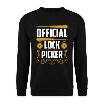Official Lock Picker Lock Picker Lock - Unisex Sweatshirt - black - Front - Alina (178cm) & Michal (187cm)