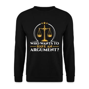 Wer Will Sich Streiten Argument Argumentieren - Unisex Pullover - Schwarz - Vorne - Alina (178cm) & Michal (187cm)