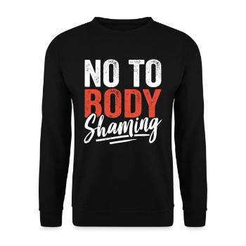 No to Stop Body Shaming Bodyshaming Annoyance - Unisex Sweatshirt - black - Front - Alina (178cm) & Michal (187cm)