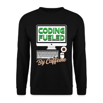 Programming powered by caffeine coding - Unisex Sweatshirt - black - Front - Alina (178cm) & Michal (187cm)
