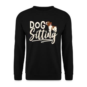 Hundesitting Dog Sitting Hundesitter Hund - Unisex Pullover - Schwarz - Vorne - Alina (178cm) & Michal (187cm)