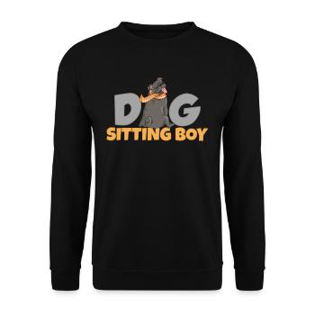 Hundesitter Junge Hund Hundesitting Dog Sitting - Unisex Pullover - Schwarz - Vorne - Alina (178cm) & Michal (187cm)